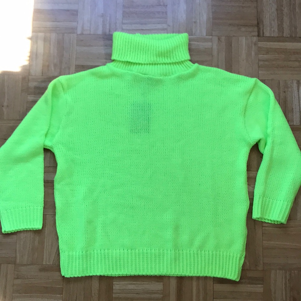 Pretty Little Thing neon green turtleneck sweater